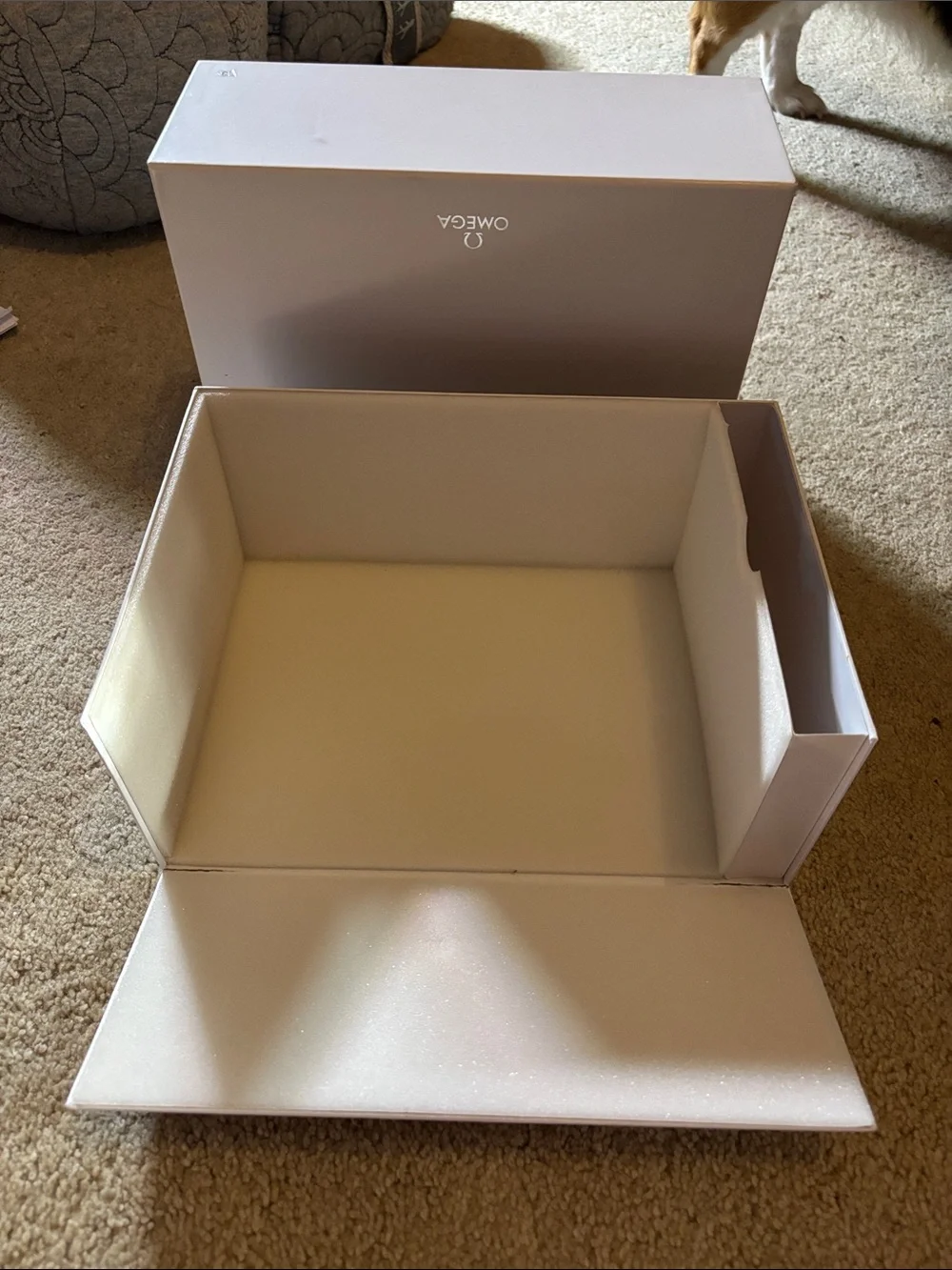 OMEGA Genuine Wooden Watch Presentation Box Case ONLY + Outer Box